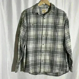 RED HEAD Men's Size L Collar Button Down Long Sleeve Flannel Shirt 100% Cotton